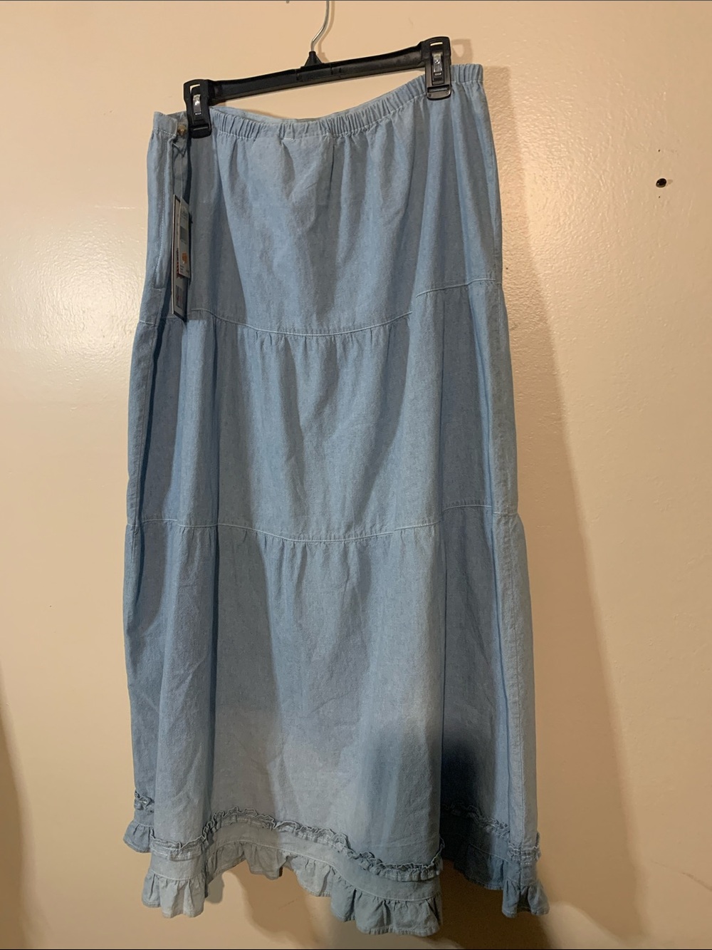 bill blass Light Blue Denim Maxi Skirt